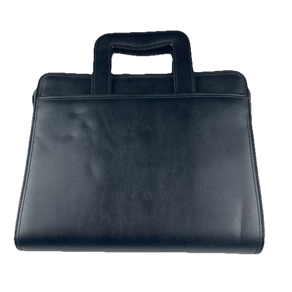 Samsill Zipper Binder Letter Retractable Handles 2 Exterior Pockets Black 15670‎